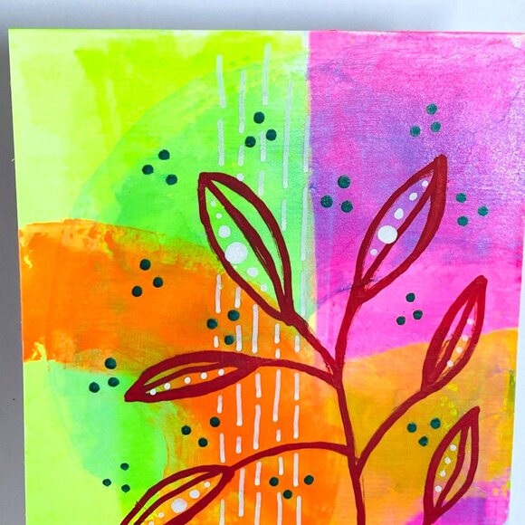 Rain Over Venus Original Acrylic Painting 8x10in Mat Frame Ready Squeegee Art - Picture 5 of 8